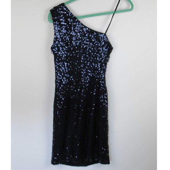 Calvin Klein Dresses & Skirts - Calvin Klein Navy One Shoulder Sequin Dress